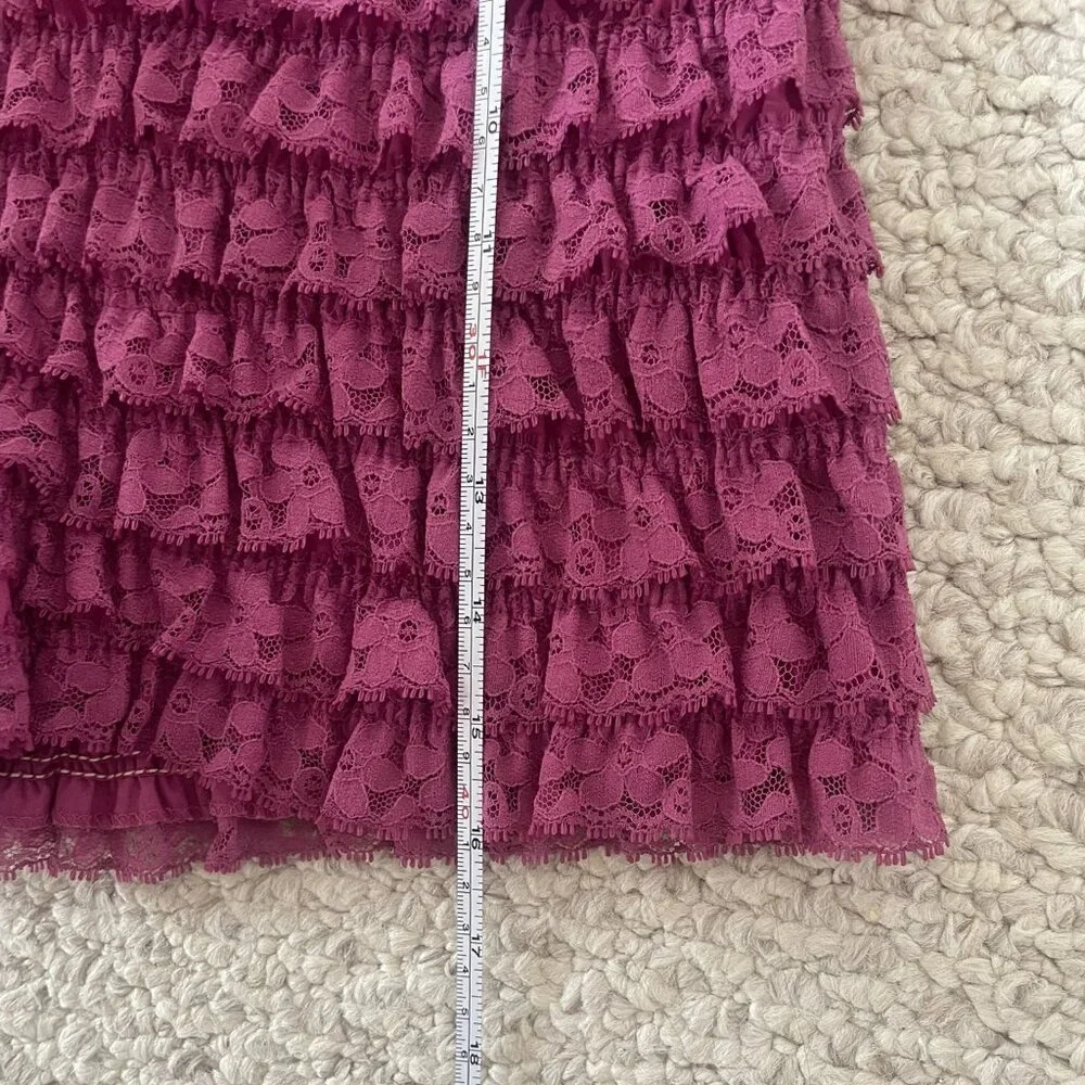 Vintage Malco Modes Ruffle Bloomers Fuchsia Lace Pettipants - Sz Large - Picture 6 of 9